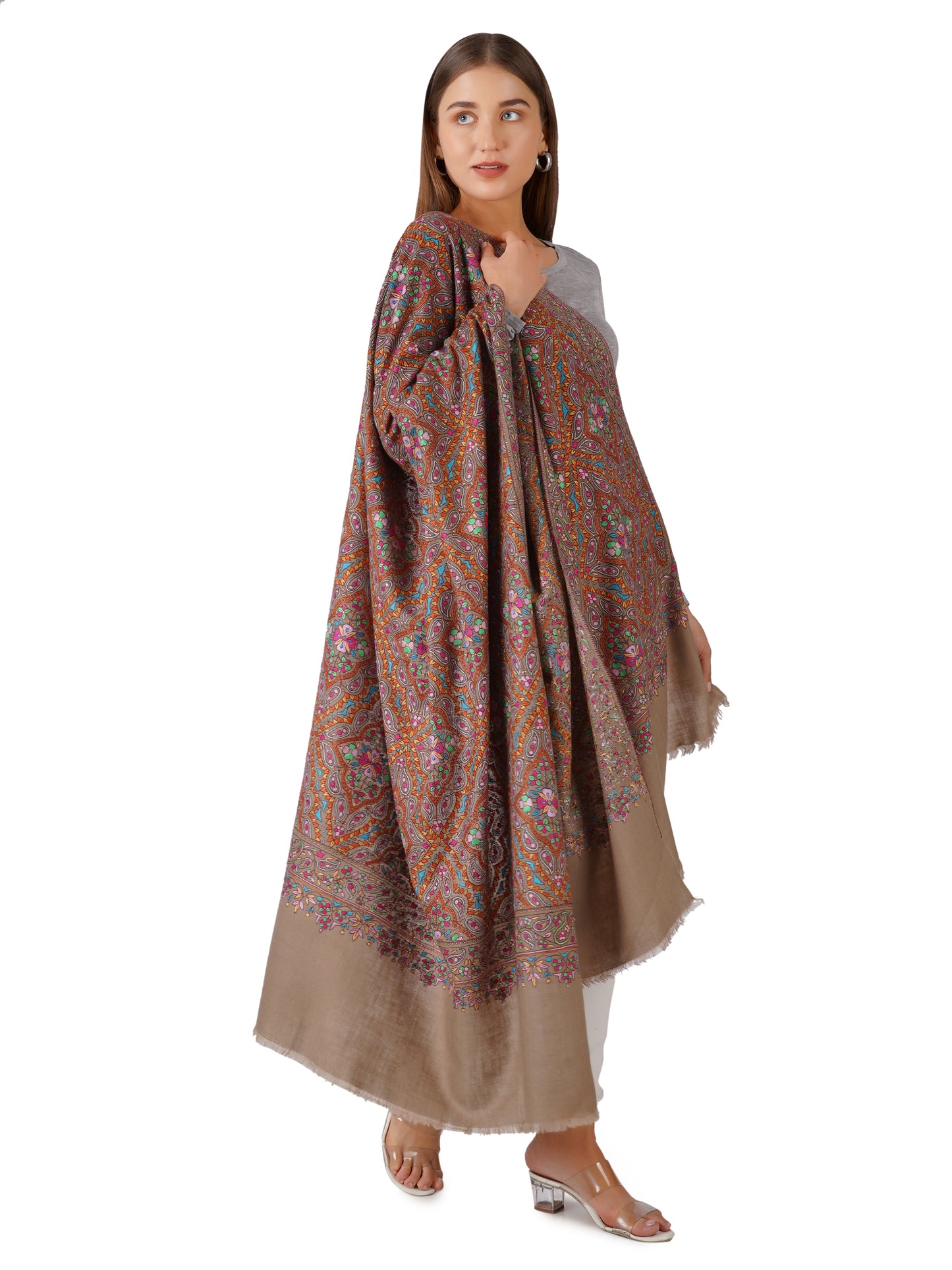 Elegant Pashmina Shawl - Elegant Pashmina Shawl - Everyday Luxury - Brown