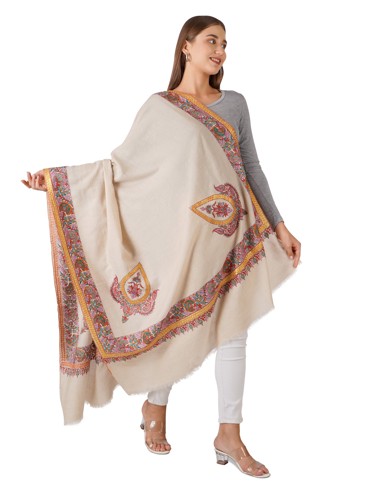 Stylish Pashmina Shawl – Indulgent Comfort - Off White