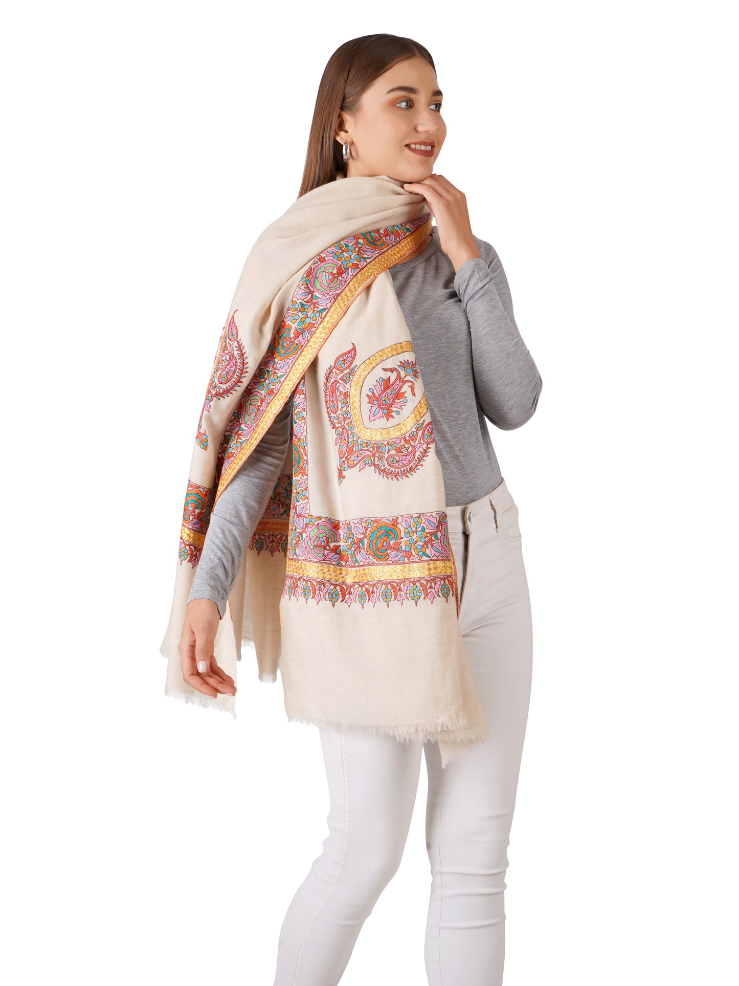 Stylish Pashmina Shawl – Indulgent Comfort - Off White