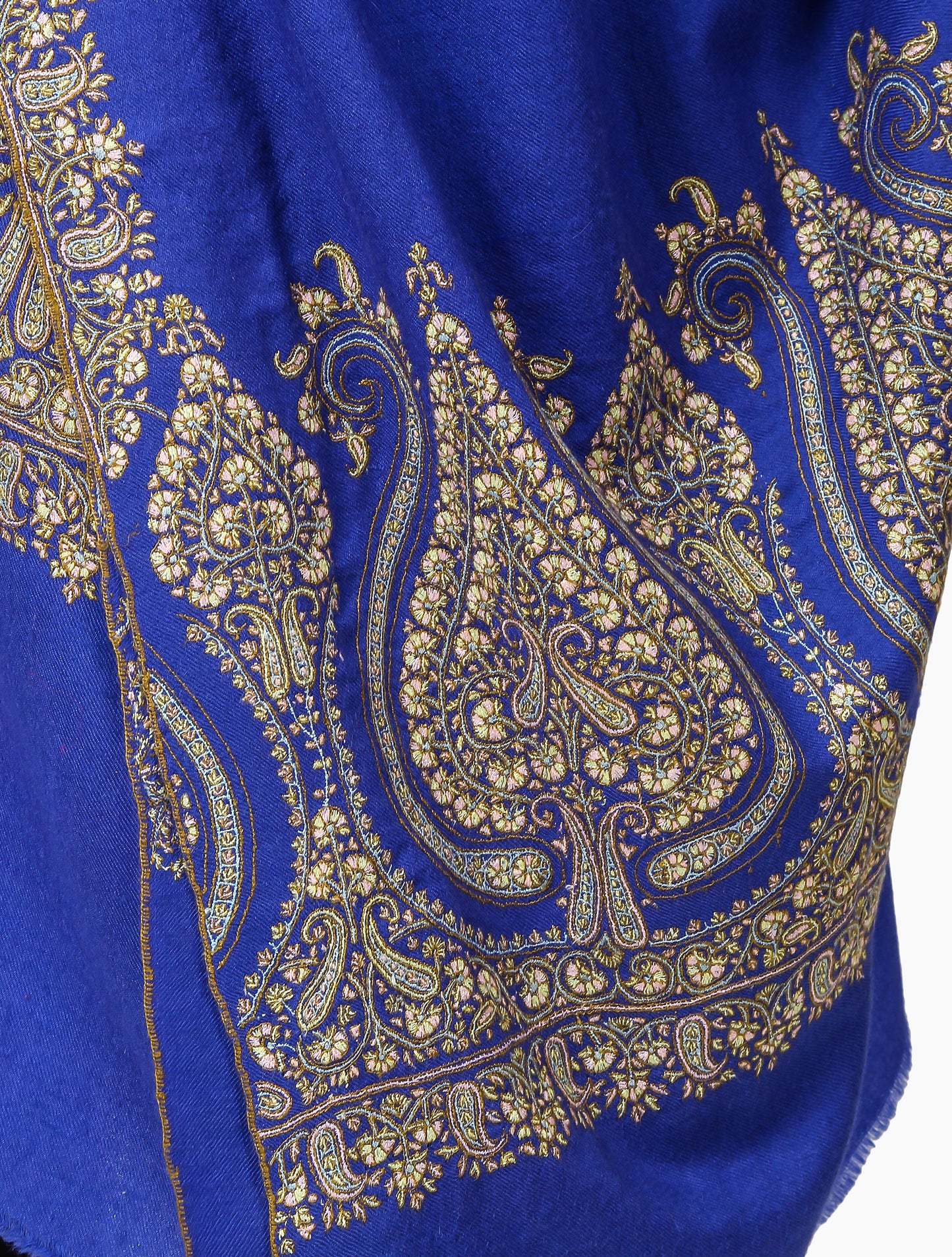 Cashmere Pashmina Shawl Embroidered (Blue)