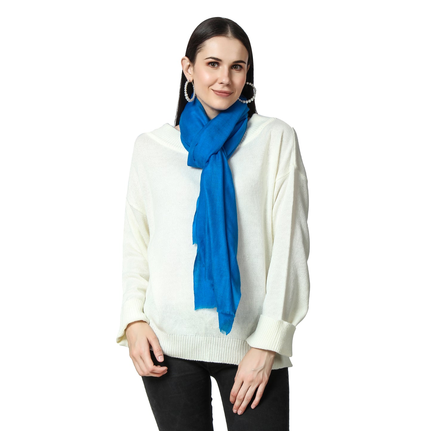 Cashmere Scarf Handwoven (Sapphire)