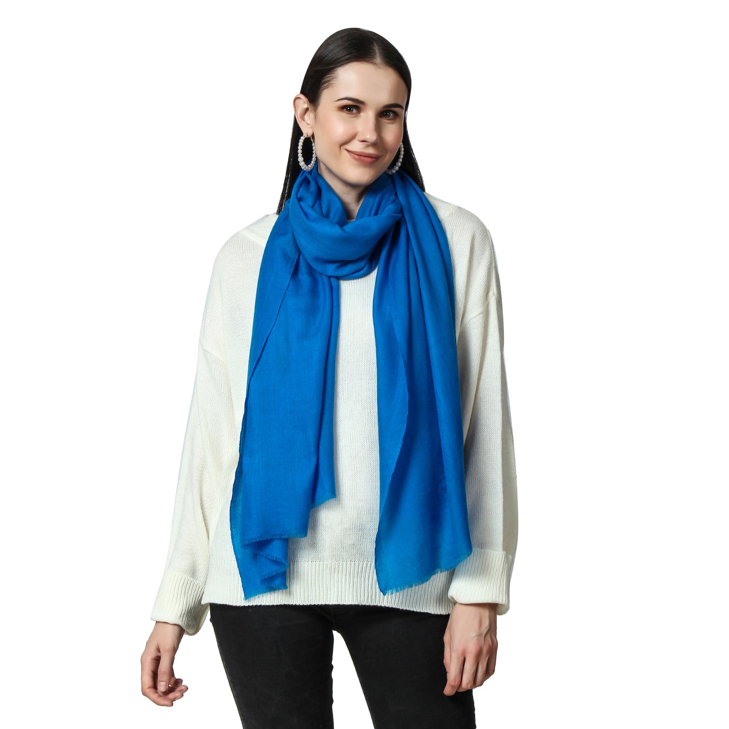 Cashmere Scarf Handwoven (Sapphire)