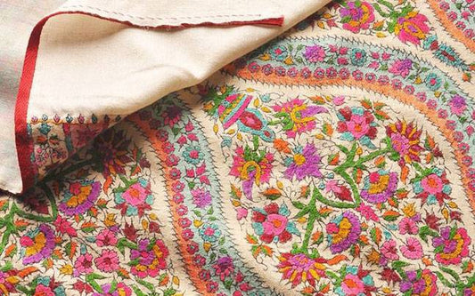 Pashmina Shawl with hand Sozni Embroidery