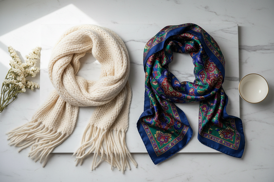Cashmere Scarf vs Silk Scarf