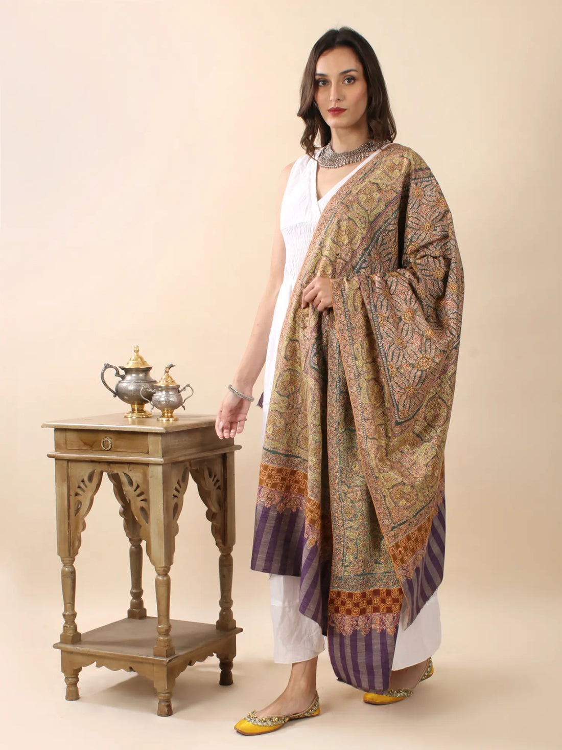 Aesthetic Pastels of Embroidered Pashmina