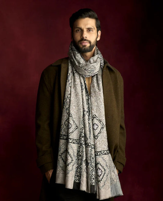 Discover Elegance and Warmth with Men's Printed Pashmina Cashmere Scarves