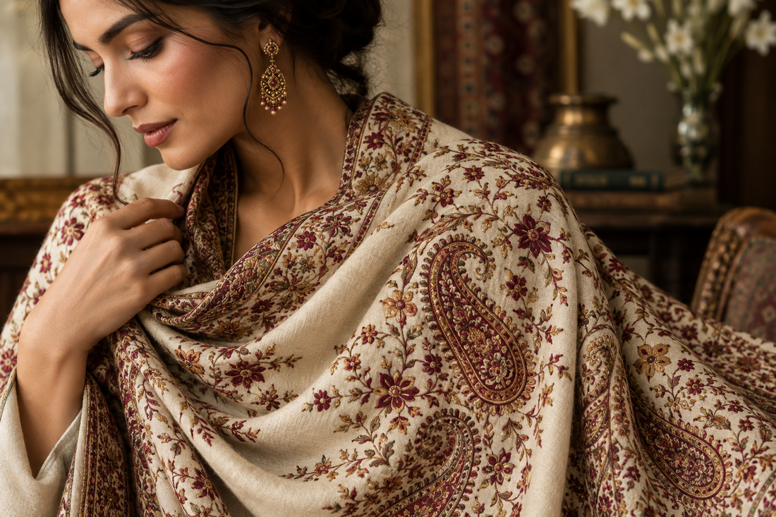 Sozni Embroidery on Pashmina: The Artisan Alternative to Plain Shahtoosh