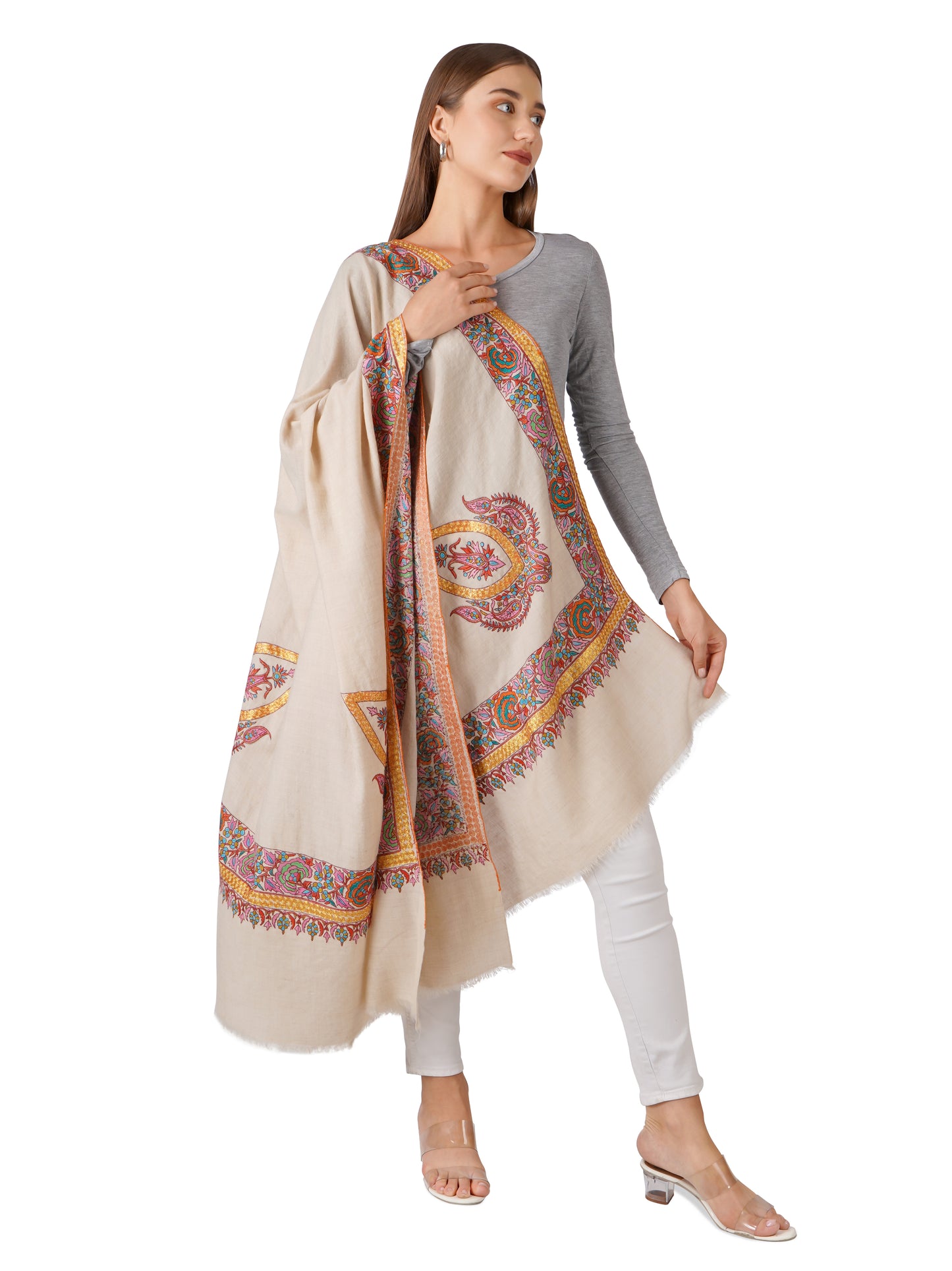Stylish Pashmina Shawl – Indulgent Comfort - Off White