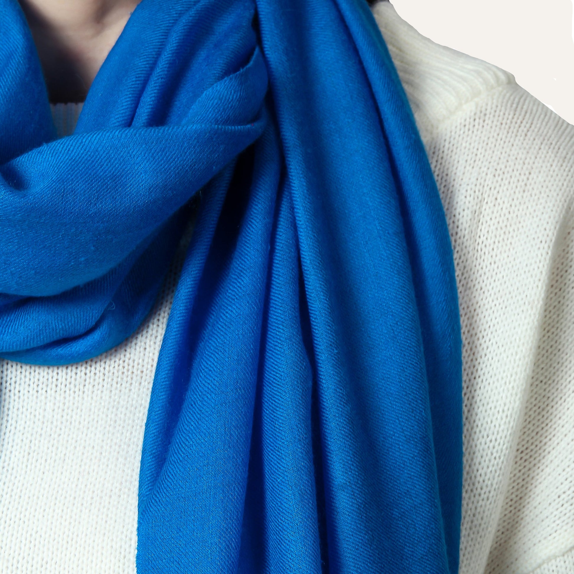 Blue womens cashmere scarf 