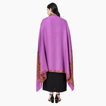 Cashmere Pashmina Shawl Embroidered (Orchid)