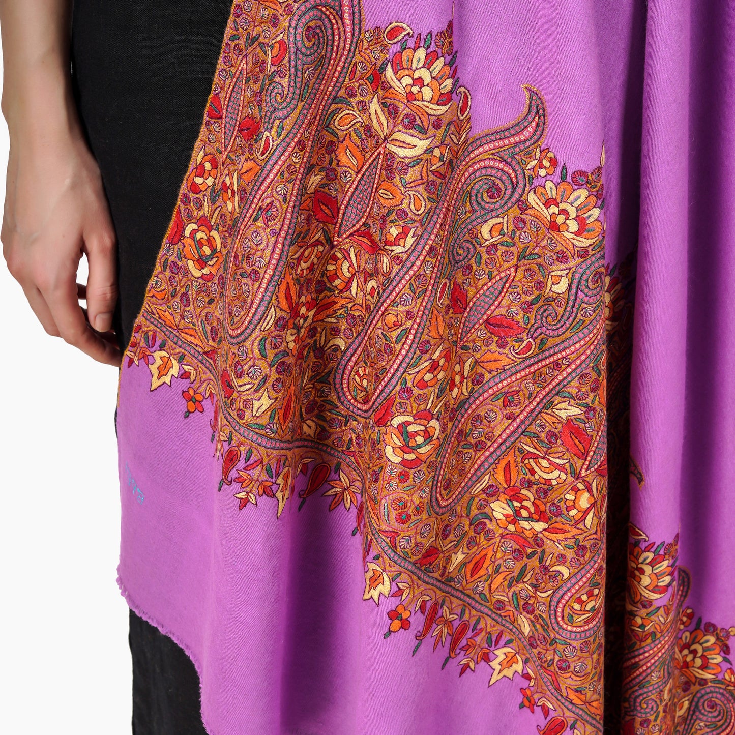 Cashmere Pashmina Shawl Embroidered (Orchid)