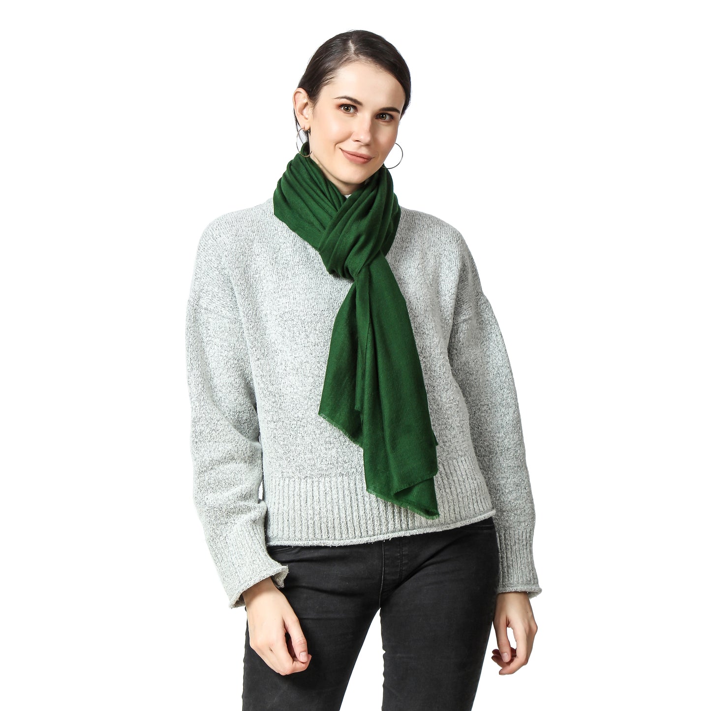 Cashmere Scarf Handwoven (Myrtle Green)