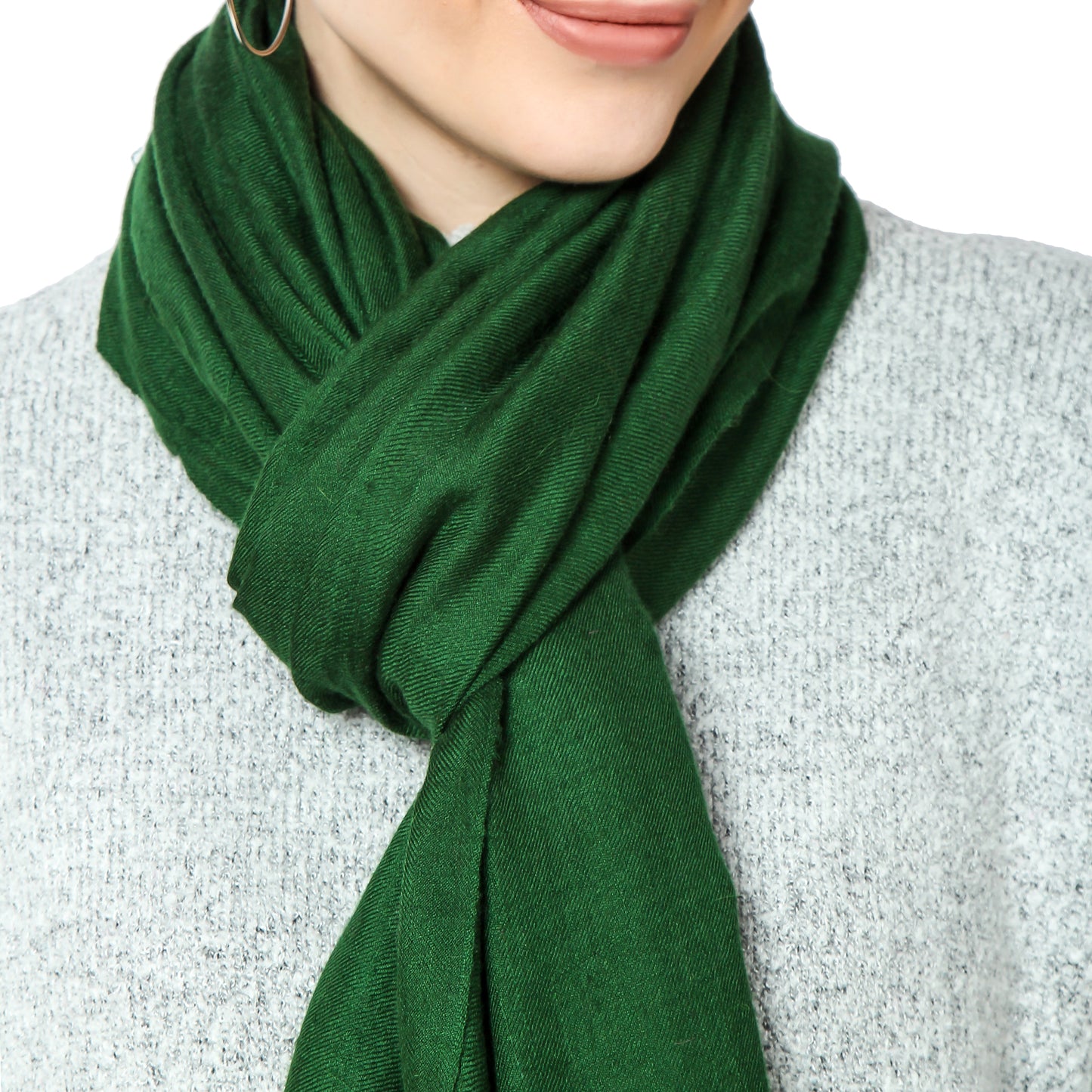 Cashmere Scarf Handwoven (Myrtle Green)