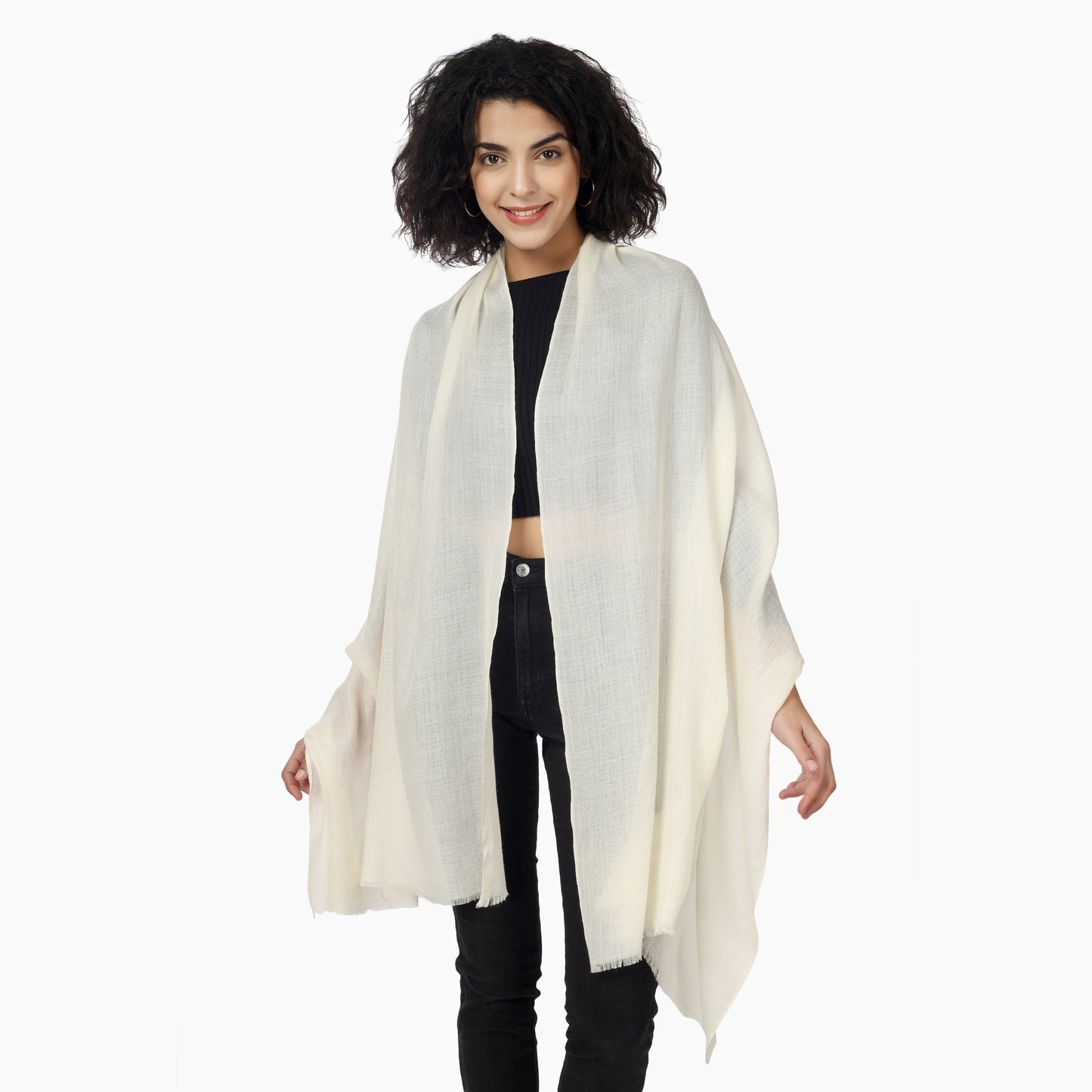 Merino Wool Scarf (Ivory)