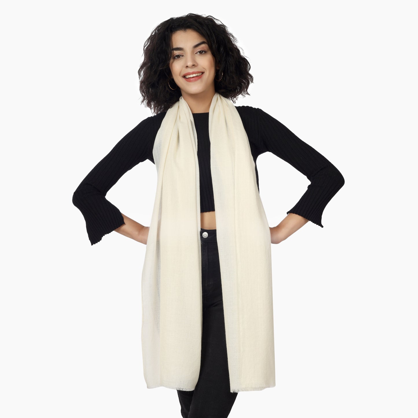 Merino Wool Scarf (Ivory)