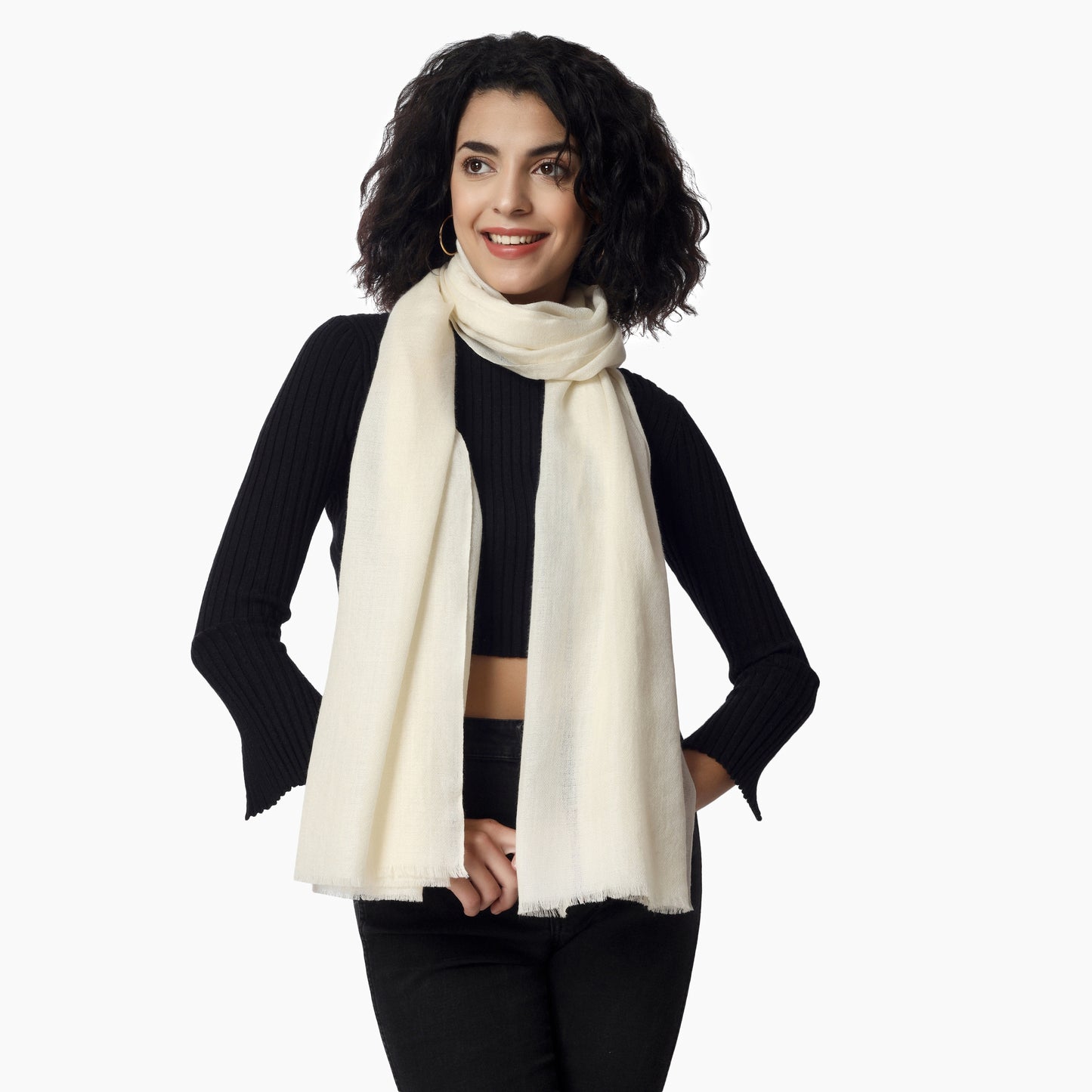 Merino Wool Scarf (Ivory)