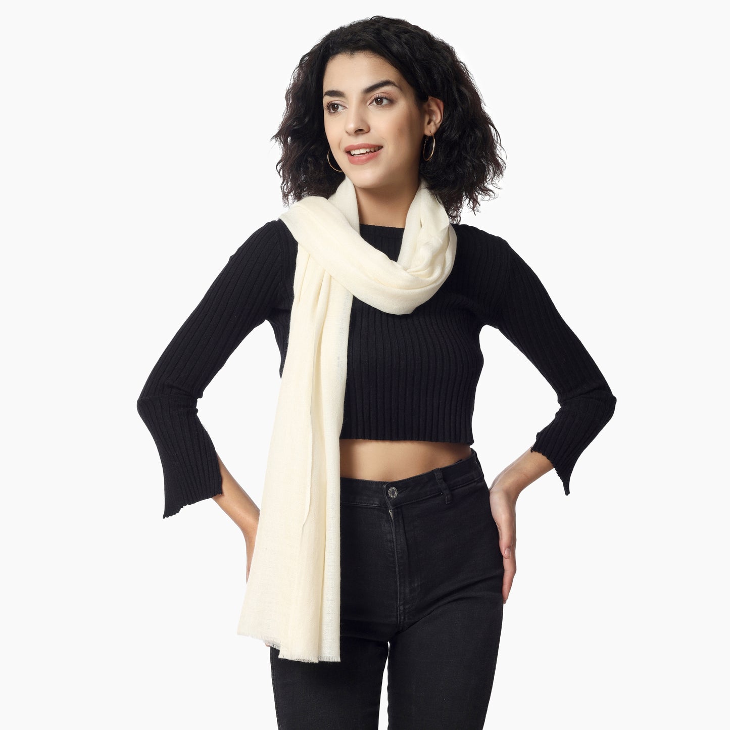 Merino Wool Scarf (Ivory)