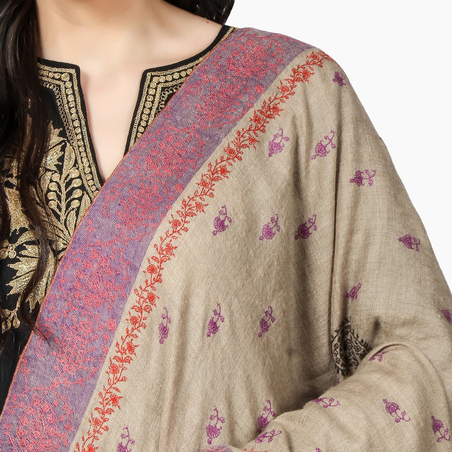 Cashmere Pashmina Shawl Embroidered (Toosh)