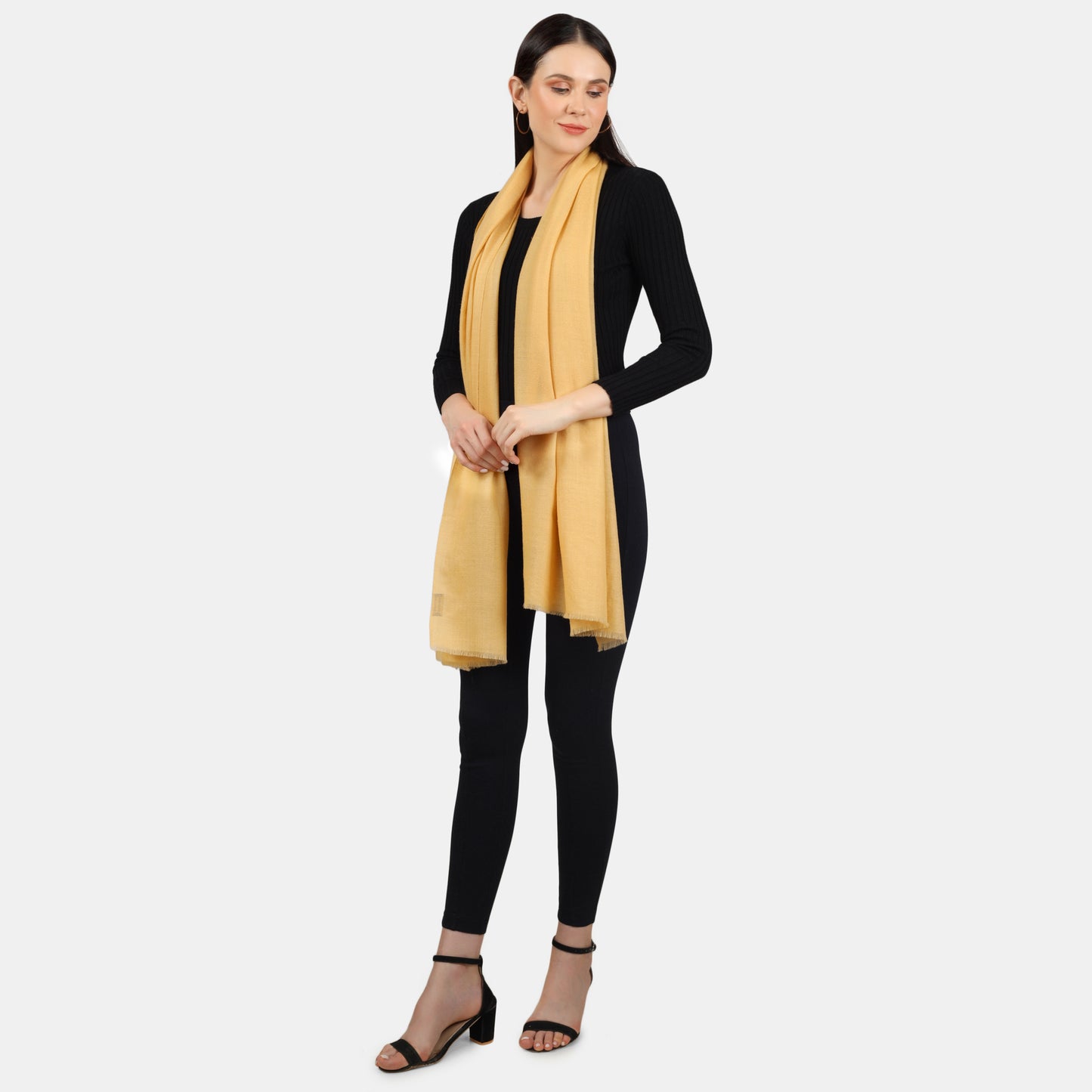 Cashmere Scarf Handwoven (Daffodil)