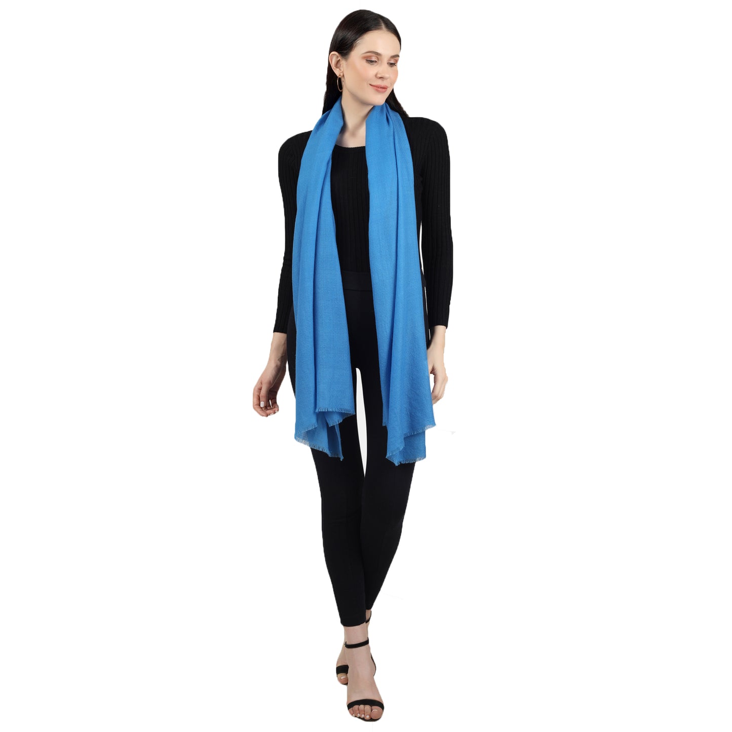 Cashmere Scarf Handwoven (Blue)
