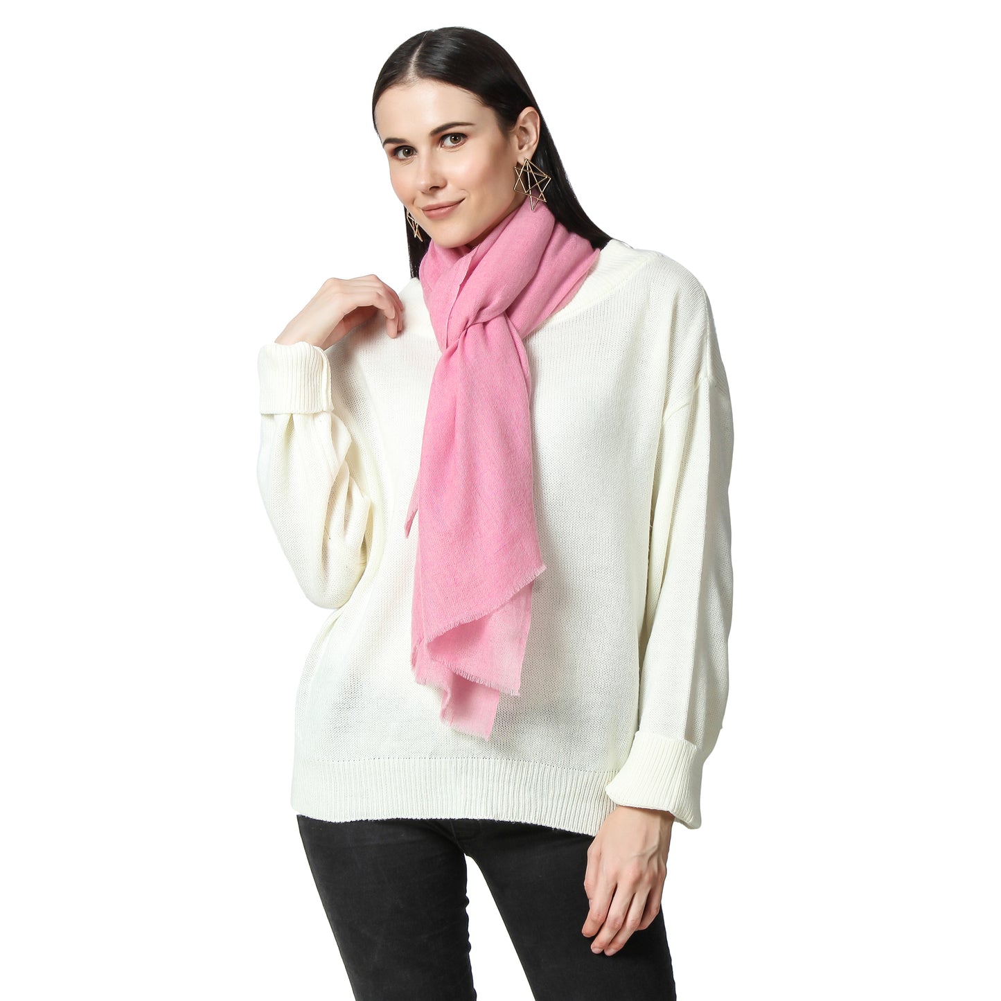 Cashmere Scarf Handwoven (Pink)