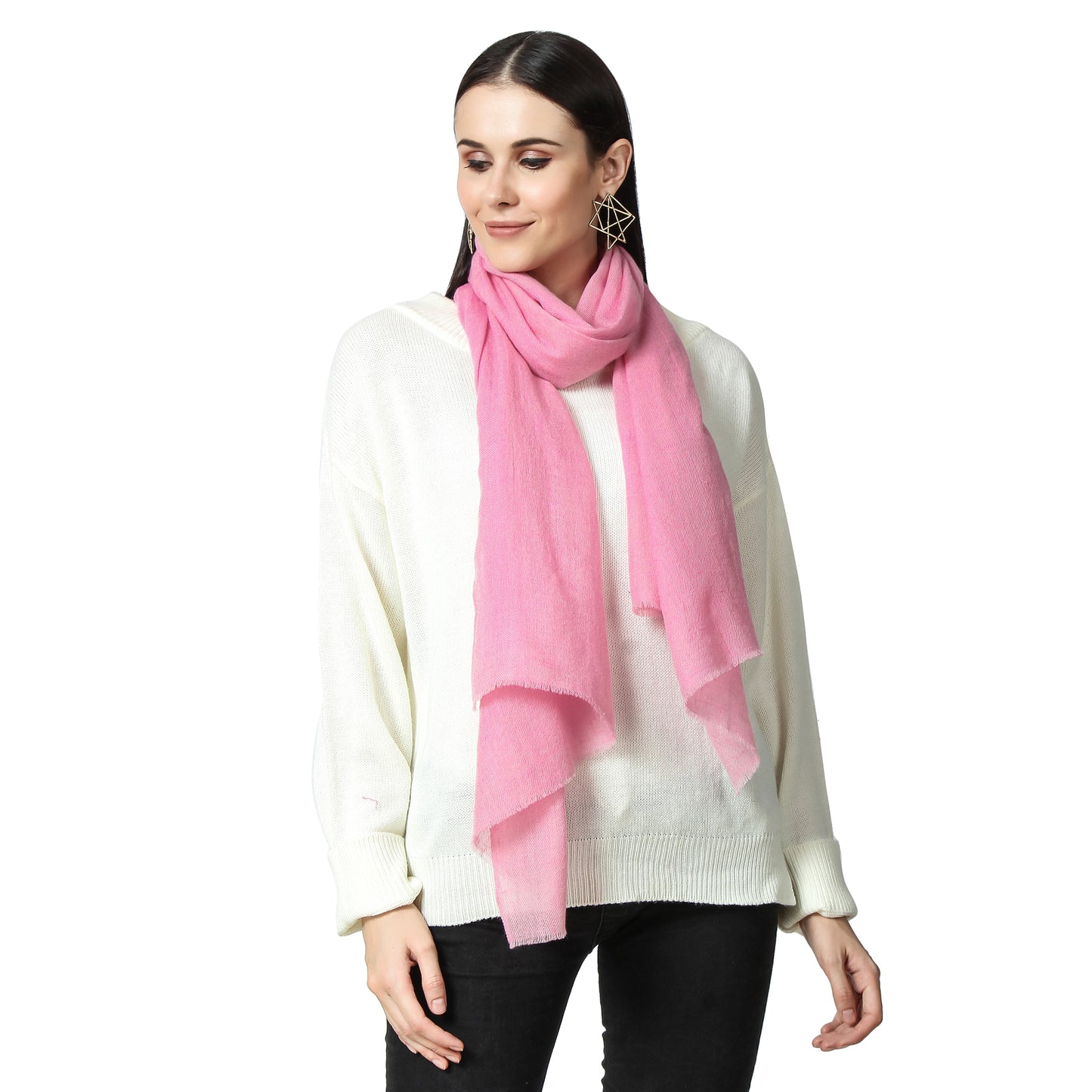 Cashmere Scarf Handwoven (Pink)