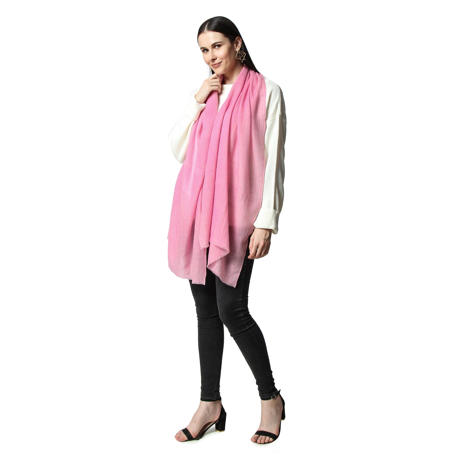 Cashmere Scarf Handwoven (Pink)