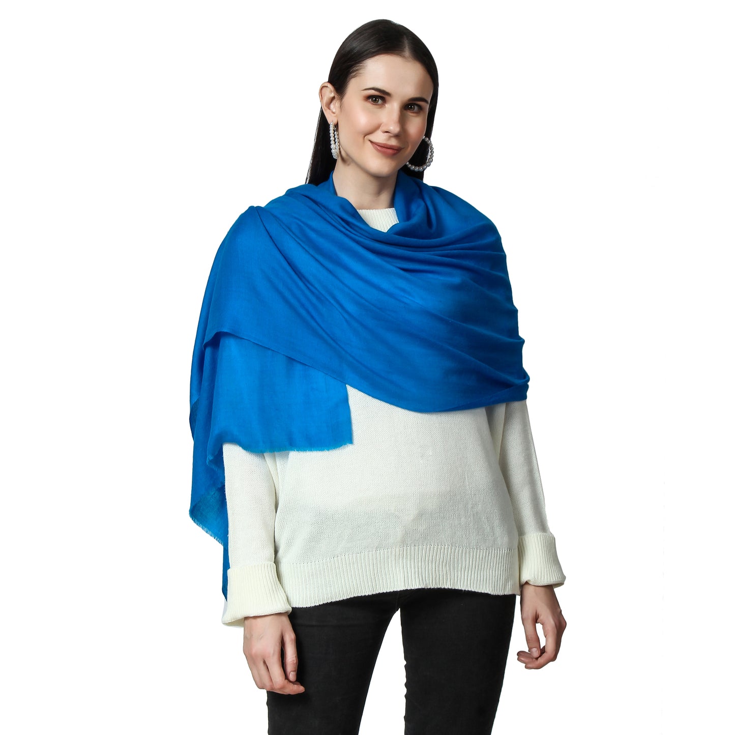 Cashmere Scarf Handwoven (Sapphire)