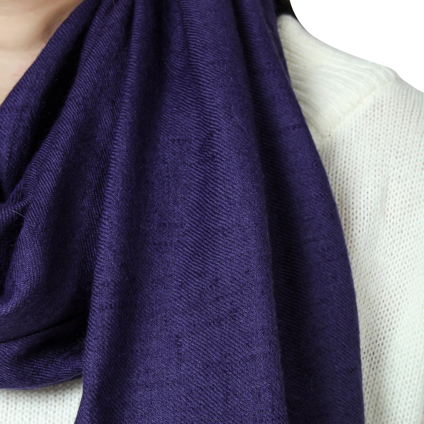 Cashmere Scarf Handwoven (Navy Blue)