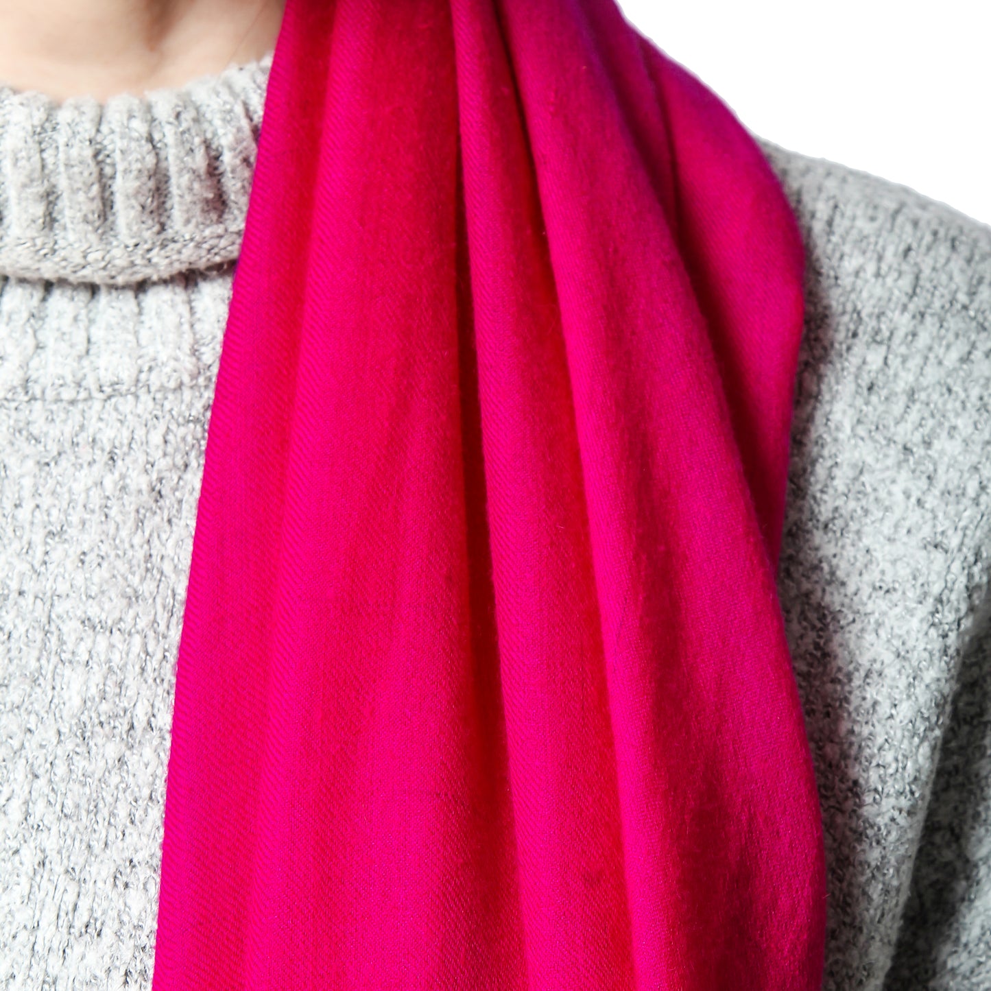 Cashmere Scarf Handwoven (Cerise)