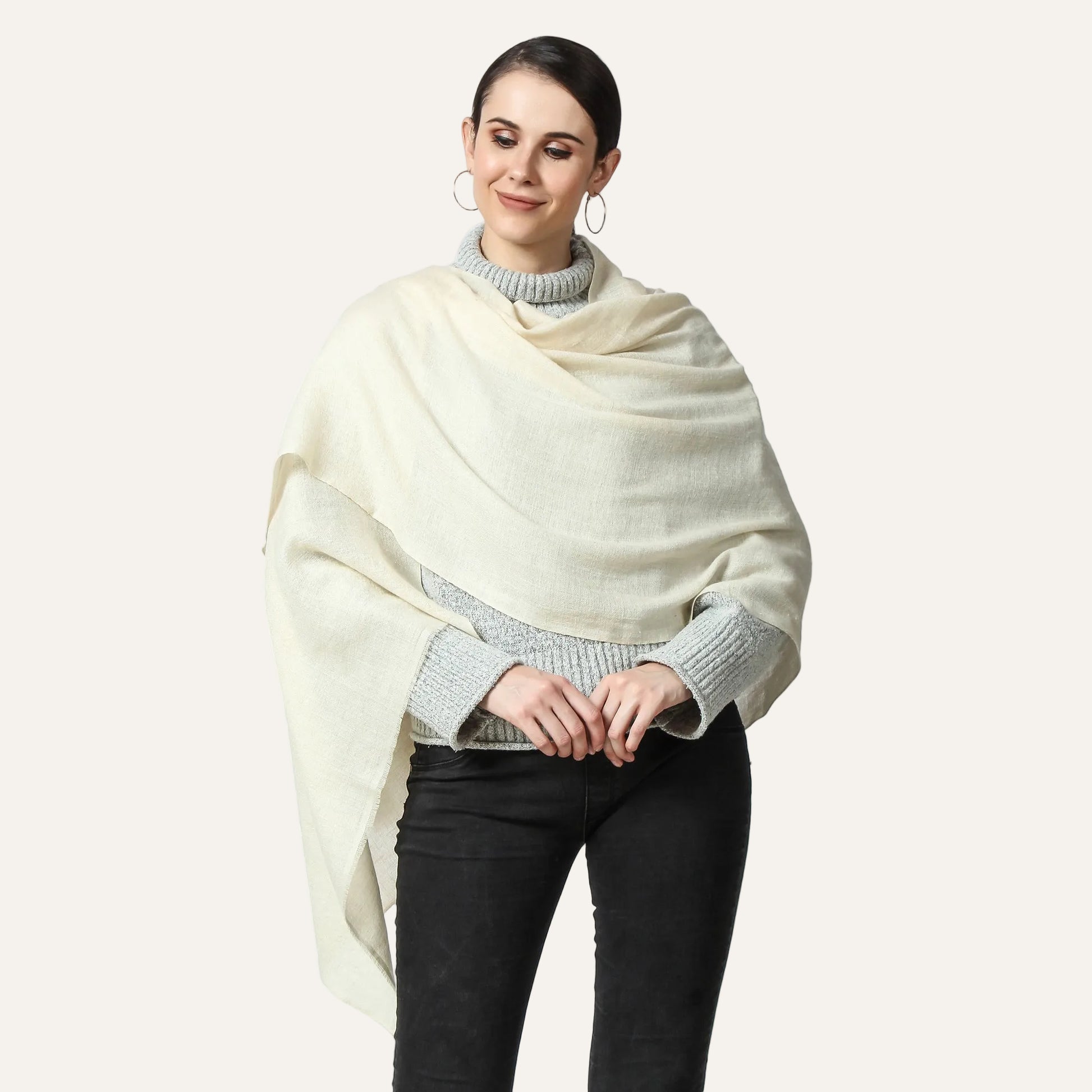 Cashmere Scarf worn by woman