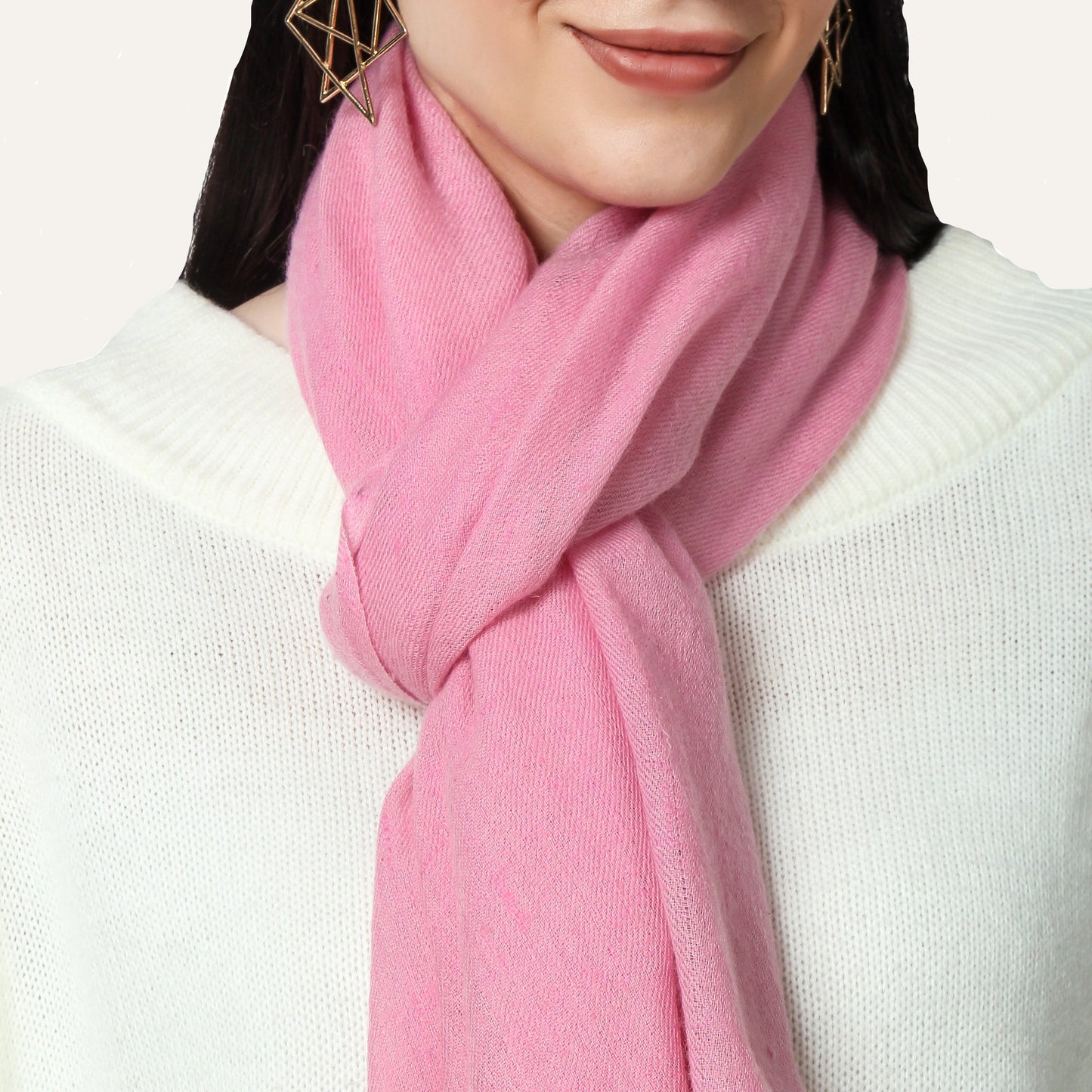 Pink Cashmere scarf closeup photo