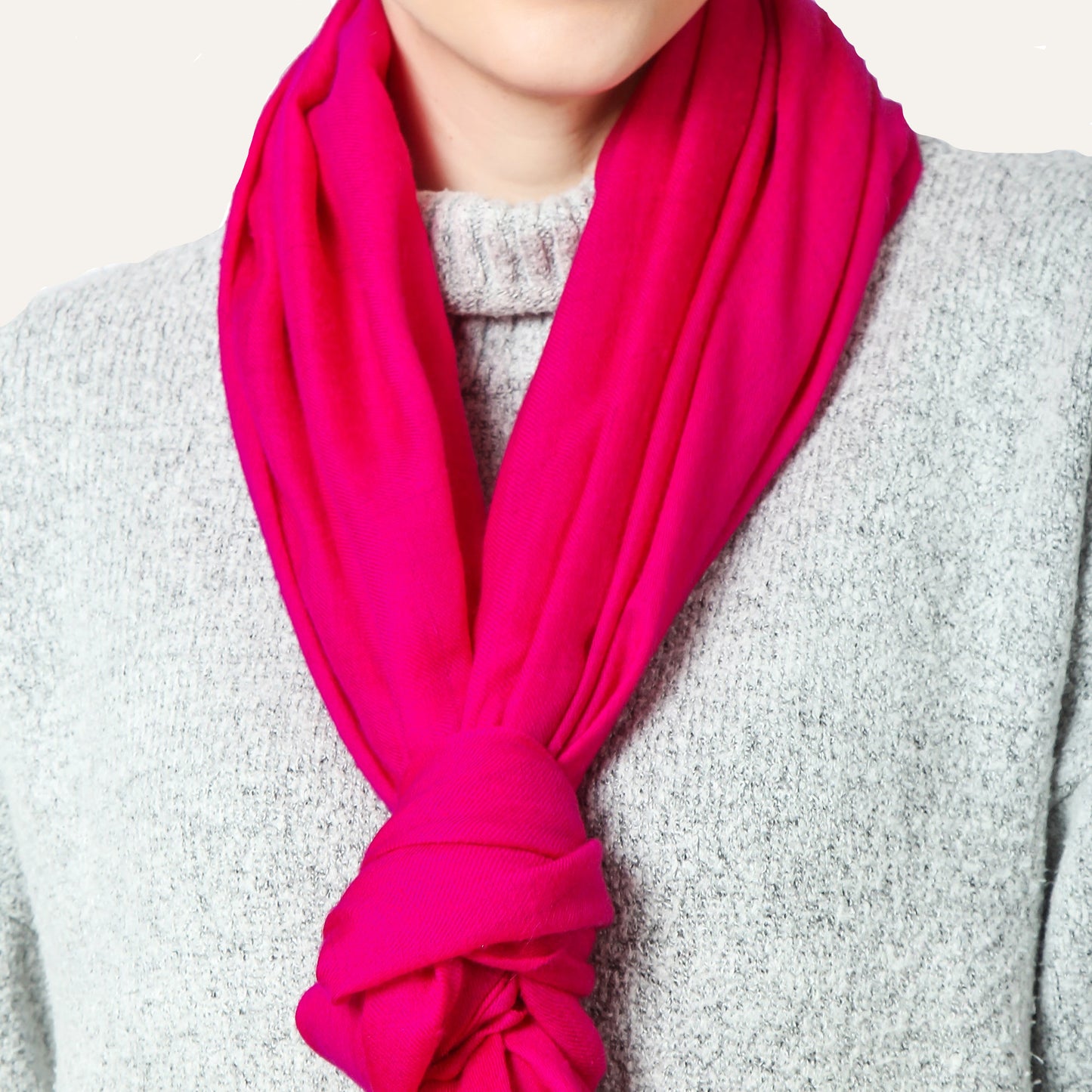 A Close up Picture of Womans Fuchsia Cashmere Scarf
