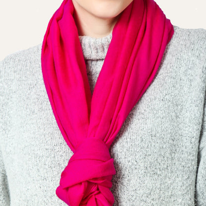 A Close up Picture of Womans Fuchsia Cashmere Scarf