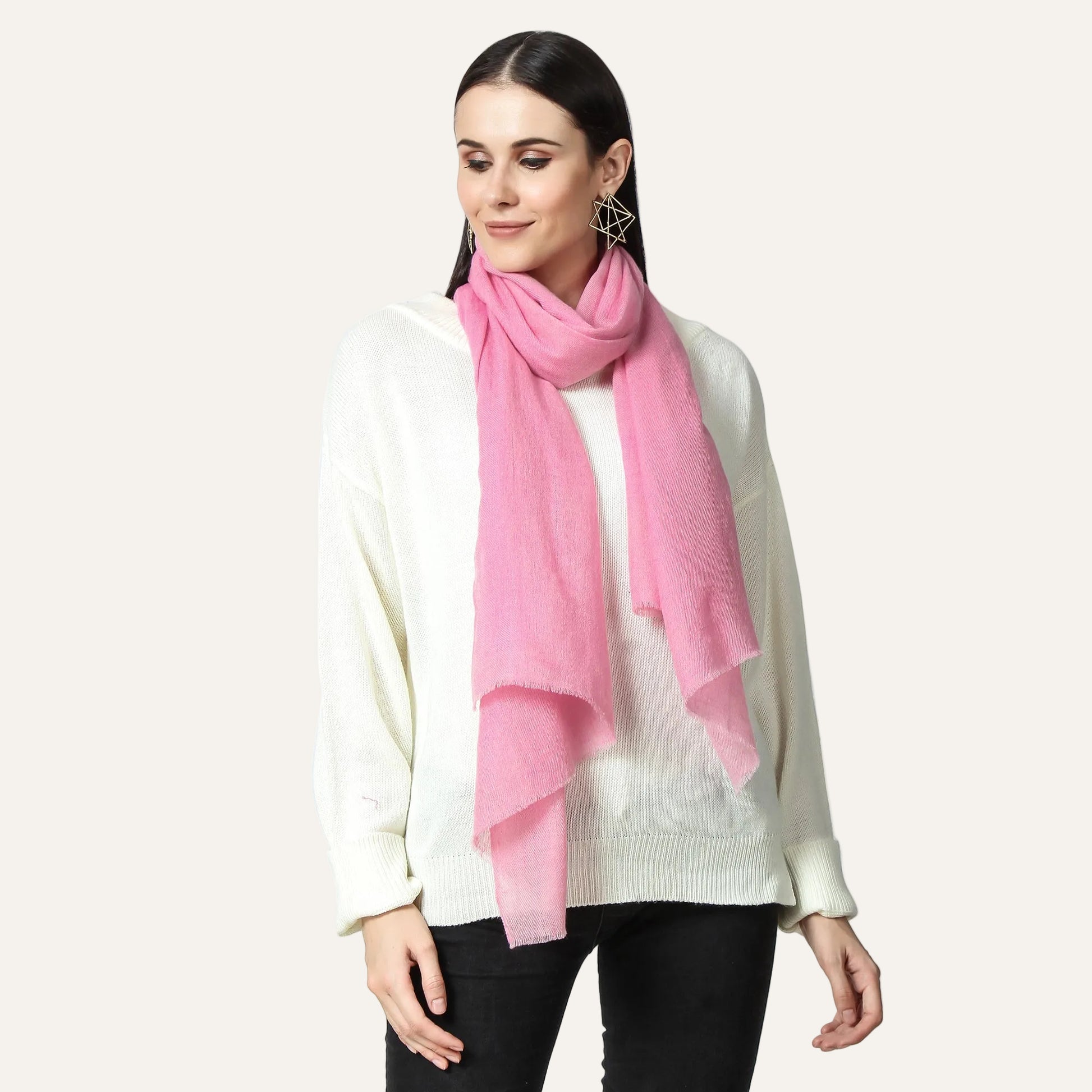 Womens cashmere scarf pink